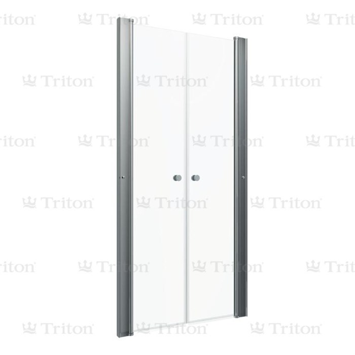 Душевая дверь TRITON Дабл 90х185 прозрачная, хром - фото 12659