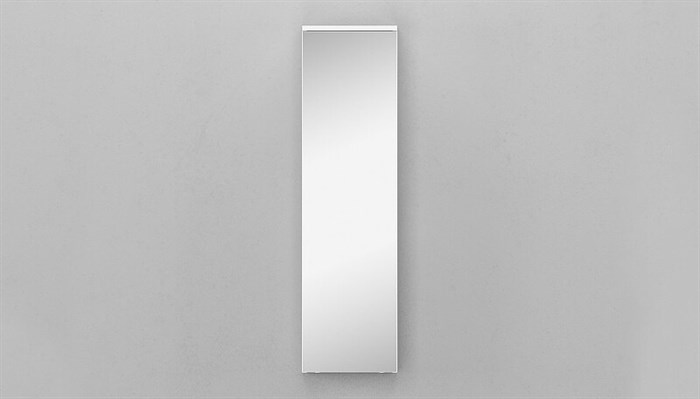 Пенал Velvex Unit 120 подвесной, зеркало на фасаде, белый матовый - фото 15944