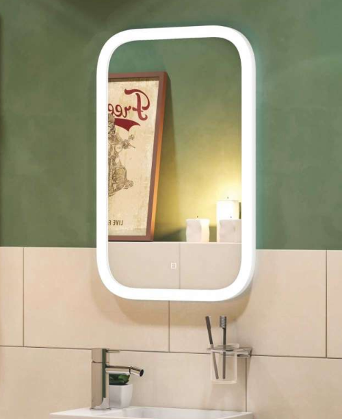 Зеркало для ванной комнаты 400х700 мм Continent Mini с LED-подсветкой и сенсорным выключателем - фото 35412