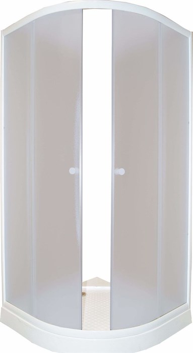 Parly ZE91 Уголок душевой 90х90x195 см с низким поддоном, матовое стекло, белый профиль - фото 41897