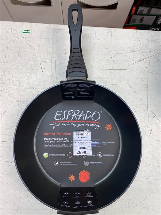 Esprado Rustica RUST28BE103 Сковорода глубокая 28*7 см, алюминий, АП, индукция RUST28BE103 - фото 48222