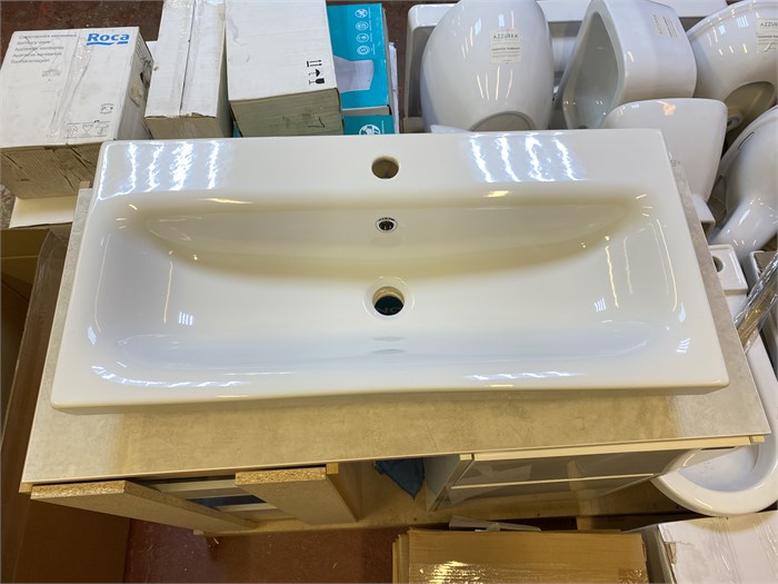 IDDIS BD 3508000i28 Раковина керамическая, узкая, белая. Размер:  80,5х38,5 см BD 3508000i28 - фото 50094