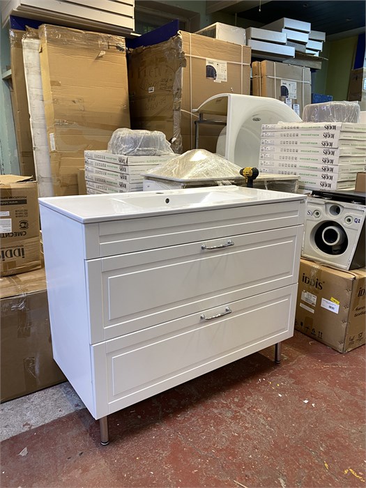 IDDIS Oxford OXF10W1i95 Тумба напольная с умывальником (0131000i28), 100 см, белая. Размер: 1003х465х810мм OXF10W1i95 \ - фото 53392