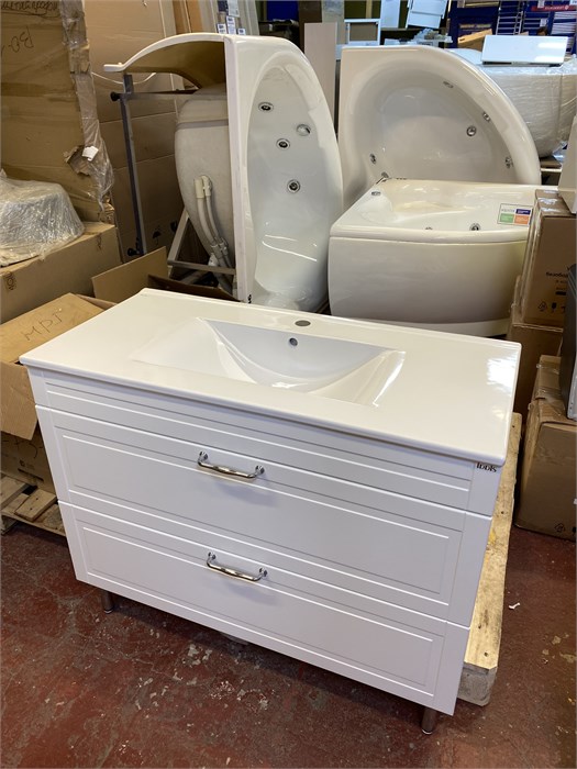 IDDIS Oxford OXF10W1i95 Тумба напольная с умывальником (0131000i28), 100 см, белая. Размер: 1003х465х810мм OXF10W1i95\\ - фото 53402