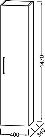 Пенал JACOB DELAFON ODEON RIVE GAUCHE 40 EB2570D-R5-N18  (подвесной, 40*34*147, белый глянец) 13152