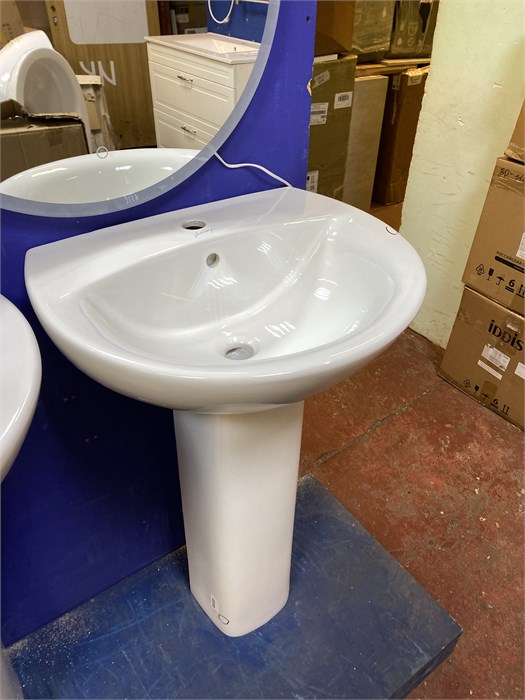 Jacob Delafon PATIO E4158NG-00 умывальник  /55x45/ (бел) +  Jacob Delafon Kandel E1403-00 Пьедестал E4158NG-00 - фото 53789