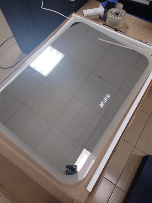 Silver mirrors "Stiv - Lite" 700х500 - 4(открытая подсветка, cенсорный выключатель, часы) зеркало LED-00002835 LED-00002835 - фото 54139