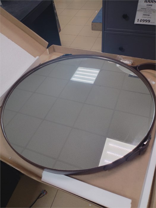 Silver mirrors "Капитан" D610 мм (коричневая кожа) зеркало ФР-00002247 ФР-00002247 - фото 54146