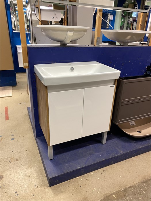 Акватон Сканди 70 BD 1A251801SDZ90 Тумба c раковиной (Santek 1.WH50.1.628 АДРИАНА умывальник 70 см), белый/дуб рустикальный 13344 - фото 54774