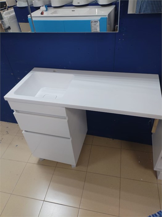 IDDIS Optima Home OPH110Bi95 Тумба напольная с умывальником для стиральной машины с ящиками, 110 см, белая OPH110Bi95 - фото 55107