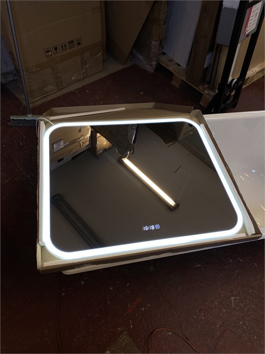 Silver mirrors "Стив" 800х680 - 4 (часы, сенсорный выключатель) зеркало ФР-00001394 ФР-00001394 - фото 56376
