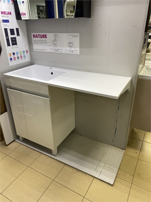 IDDIS Optima Home OPH120Di95 Тумба напольная для стиральной машины с дверцами, 120 см, белая + Florentina Аванти 1200L 10.310.0L120.001 Раковина, белый CM OPH120Di95 \ - фото 57499