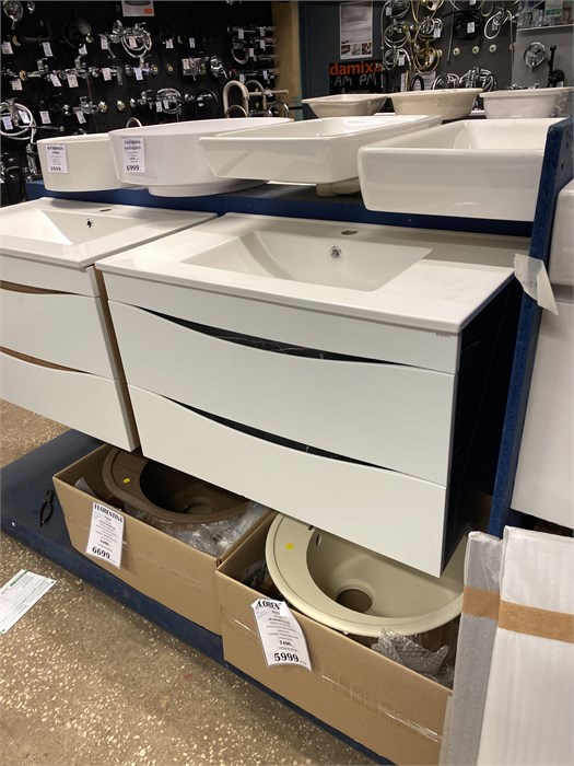 Тумба подвесная c умывальником IDDIS Cloud 80 белая/черный муар CLO80B0i95K \ - фото 58521