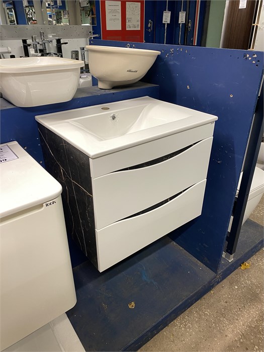 IDDIS Cloud 60 CLO60B0i95K Тумба подвесная под умывальник, белая/черный муар CLO60B0i95K \ - фото 58536