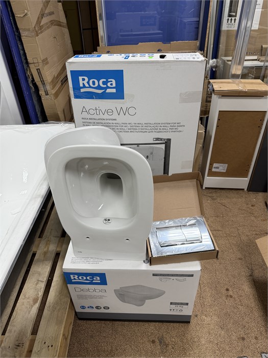 Roca 893104970 ПЭК Инсталляция + унитаз Debba Rimless + сиденье микролифт + 8901150B1 Клавиша смыва, хром 893104970