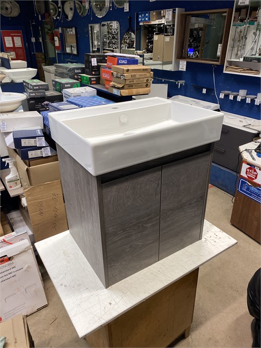 Aquanet Nova Lite Тумба  60см,  2 дв. цв. дуб рошелье (298848 )+ Jacob Delafon Vivienne 60 BD EXBH112-00 Керамическая раковина, 60х41,6 см белый 298848