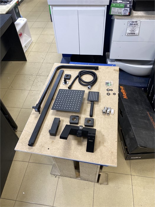 Haiba HB24803-7 Душевая система с верхним душем, смесителем и ручной лейкой, черный HB24803-7