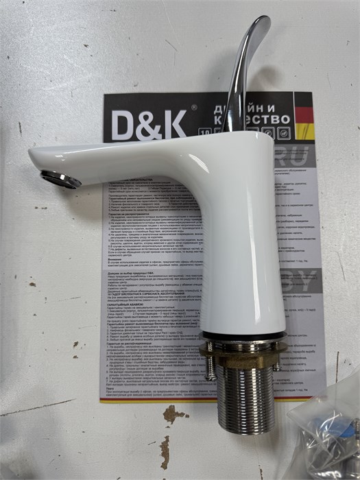 D&K DA1032156 Venice.Baciano Смеситель для раковины, белый/хром 14071