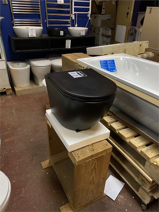 D&K DT1396025 Унитаз подвесной MATRIX с сиденьем микролифт (490х370х360) (БЕЗ ОБОДКА) ЧЁРНЫЙ DT1396025