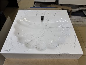 {{photo.Alt || photo.Description || 'Марко 52386001 Ариэль 60 Раковина над стиральной машиной (Белый мрамор)'}}