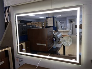{{photo.Alt || photo.Description || 'Am.Pm Gem M91AMOX1003WG Зеркало с подсветкой прямоугольное  сенсорное с часами и косметическим зеркалом 100х70 см'}}