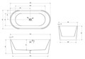 Ванна акриловая AB9209MB отдельностоящая 170 AB9209MB - фото 11313