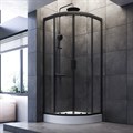 Am.Pm W90G-401-080BT Gem Душевое ограждение 1/4 Rond 80x80, профиль черный W90G-401-080BT