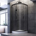 Am.Pm W90G-401-080BT Gem Душевое ограждение 1/4 Rond 80x80, профиль черный W90G-401-080BT