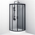Am.Pm W90G-401-080BT Gem Душевое ограждение 1/4 Rond 80x80, профиль черный W90G-401-080BT