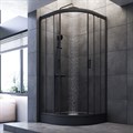 Am.Pm W90G-401-090BT Gem Душевое ограждение1/4 Rond 90x90, профиль черный W90G-401-090BT - фото 12572