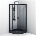 Am.Pm W90G-401-090BT Gem Душевое ограждение1/4 Rond 90x90, профиль черный W90G-401-090BT - фото 12574