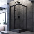 Am.Pm W90G-403-090BT Gem Square Slide Душевое ограждение 90x90, черный W90G-403-090BT - фото 12582