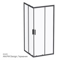 Am.Pm W93G-403-090BT Gem S Square Slide Душевое ограждение 90x90, черный W93G-403-090BT