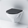 Am.Pm C901700SCmb Gem подвесной унитаз FlashClean с черным матовым сиденьем C901700SCmb