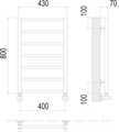 Полотенцесушитель водяной Terminus Контур П7 400х800 хром 410434636