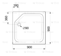 Поддон душевой TRITON ПД1 90х90 низкий, квадрат ПД1 - фото 17594
