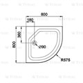 Поддон душевой TRITON ПД22 80х80 низкий, полукруг ПД22