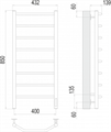 Виктория П8 400х850 Электро (quick touch) Полотенцесушитель TERMINUS 405628071