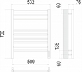 Аврора П9 500х700 электрополотенцесушитель TERMINUS 405865012 - фото 17943