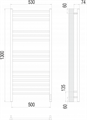 Ватикан П15 500х1300 электрополотенцесушитель TERMINUS крашеные 405865014 - фото 17952
