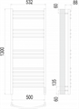 Классик П15 500х1300 электрополотенцесушитель TERMINUS 405865008 - фото 18009