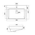 Раковина Santek Тигода 60 1WH302082 подвесная, 475x600х190 мм. 1WH302082