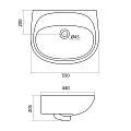Раковина Santek Анимо 55 1WH110499 подвесная без отверстия, 440х550х200 мм. 1WH110499