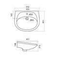 Раковина Santek Бриз 55 1WH110460 подвесная, 451х550х200 мм. 1WH110460