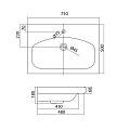 Раковина Santek Индига 75 1WH301978 подвесная/мебельная, 500х750х180 мм. 1WH301978