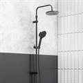 Damixa 947000300 Apollo душ.система: верхн. душ 220 мм, ручн душ 3 ф-ции 120мм, душ.штанга 1030-1460 черный 947000300 - фото 31906