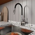 Смеситель для кухни Milardo Meal M01SB2FM05, гибкий излив, хром-черный M01SB2FM05