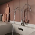 Смеситель для кухни Milardo Meal M07SB2FM05, гибкий излив и душевая насадка, хром M07SB2FM05 - фото 32793 Смеситель для кухни Milardo Meal M07SB2FM05, гибкий излив и душевая насадка, хром M07SB2FM05 - фото 32793
