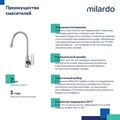 Смеситель для кухни Milardo Meal M07SB2FM05, гибкий излив и душевая насадка, хром M07SB2FM05 - фото 32797 Смеситель для кухни Milardo Meal M07SB2FM05, гибкий излив и душевая насадка, хром M07SB2FM05 - фото 32797