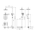Душевой гарнитур IDDIS Ray RAYSW3Fi76 с верхним и ручным душем, хром-белый RAYSW3Fi76
